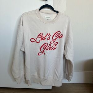 Abercrombie & Fitch Cream Graphic Crewneck Sweatshirt